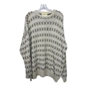 Vtg 90s Eddie Bauer Mens XLarge Distressed Heavyweight Cotton Knit Sweater USA